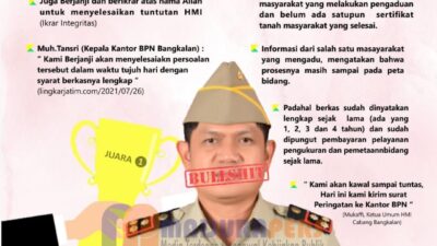 Dianggap Mangkir dari Kesepakatan, HMI Cabang Bangkalan Sebut Pihak ATR-BPN Pembohong