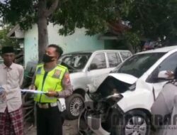 Terjadi Laka Lantas di Camplong, Dua Mobil Adu Banteng