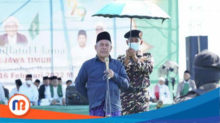 Ketua PWNU Jawa Timur, K.H. Marzuki Mustamar, Saat Memberikan Sambutan