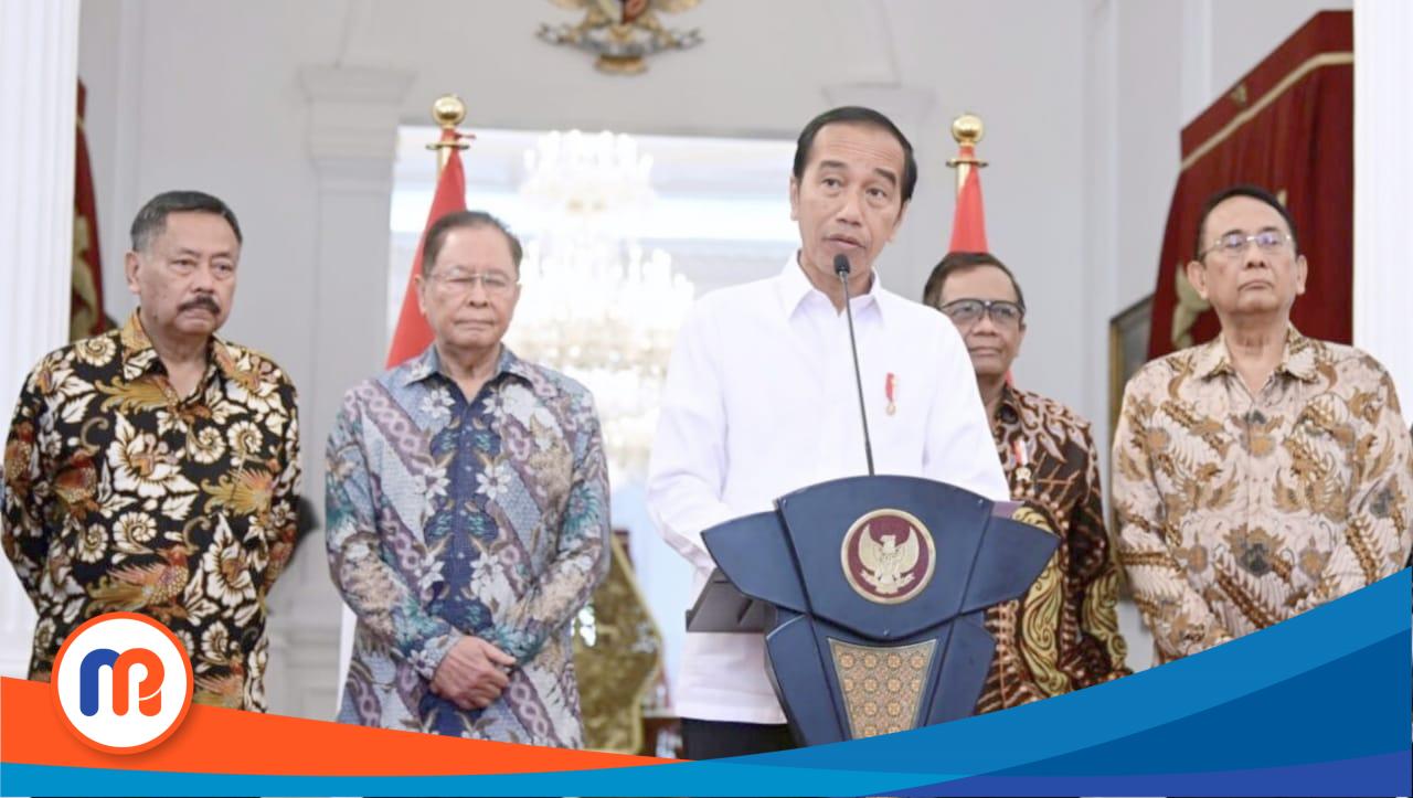 Presiden Joko Widodo menyampaikan keterangan pers pelanggaran HAM berat di masa lalu