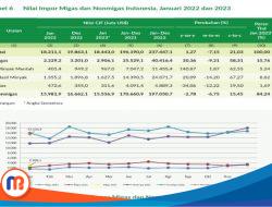 BPS: Perkembangan Nilai Impor Indonesia 2023