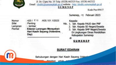 Disdik Sumenep Terbitkan Edaran Larangan Peserta Didik Rayakan Valentine Day 