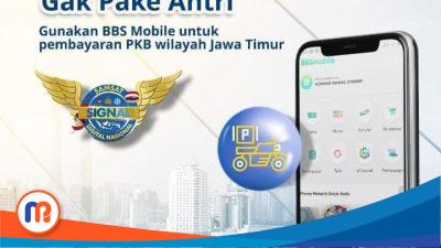 Pamflet Bank Pembiayaan Rakyat Syariah (BPRS) Bhakti Sumekar, Kabupaten Sumenep, Madura, Jawa Timur fasilitasi pembayaran pajak kendaraan bermotor melalui BBS Mobile. (Sumber Foto: istimewa, 2023).