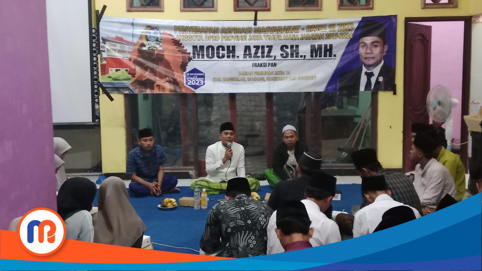 Moch. Aziz, S.H., M.H., Anggota DPRD Jatim dari Fraksi PAN saat melaksanakan serap aspirasi kaum milenial di kantor DPD PAN Jl. Muria No.4 Kelurahan Mlajah, Kecamatan Bangkalan Kabupaten Bangkalan