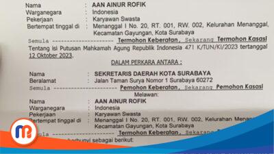 Surat Putusan Mahkamah Agung Republik Indonesia (MA RI), pada 15 Desember 2023, (Dok. Istimewa, 2023).