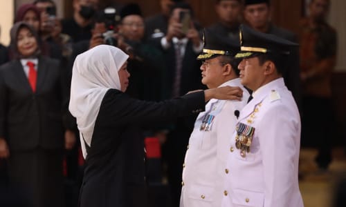 Pelantikan Pj Bupati Kabupaten Sampang da Walikota Kota Probolinggo oleh Gubernur Jawa Timur, pada Selasa, 30 Januari 2024