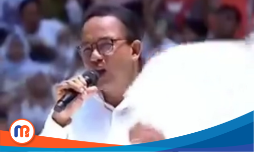 Anies Rasyid Baswedan (Anies), Calon Presiden (Capres) Nomor Urut 1, dalam Kumpul Akbar di Jakarta Internasional Stadium (JIS), Sabtu (10/2/2024)