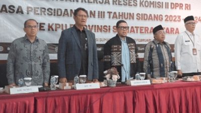 Ketua Komisi II DPR RI Ahmad Doli Kurnia Tandjung dalam Kunjungan Kerja Komisi II DPR ke Provinsi Sumatera Utara, Rabu, 7 Februari 2024 (Sumber foto: Parlementaria, 2024).