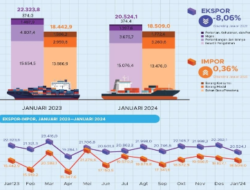 Perkembangan Ekspor dan Impor Indonesia di Januari 2024