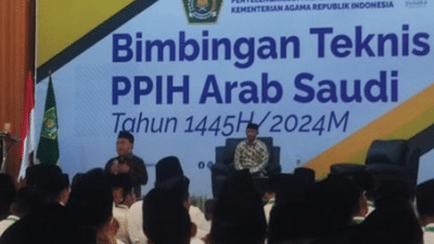 Direktur Bina Haji Ditjen PHU, Arsad Hidayat dalam kegiatan Bimbingan Teknis (Bimtek) di Asrama Haji Pondok Gede, Jakarta