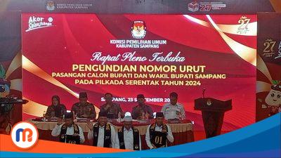 KPU Sampang Tetapkan Nomor Urut Pasangan Calon Bupati dan Wakil Bupati Pilkada 2024