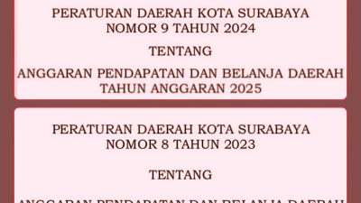 Anggaran Pendapatan dan Belanja Daerah (APBD) Kota Surabaya Tahun Anggaran (TA) 2025 lebih besar 12,45 persen daripada APBD TA 2024