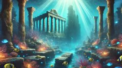 Ilustrasi Atlantis, kota legendaris yang hilang menjadi misteri sejarah dunia