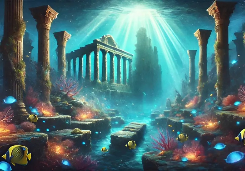 Ilustrasi Atlantis, kota legendaris yang hilang menjadi misteri sejarah dunia