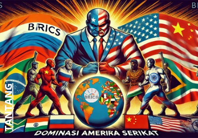 Foto ilustrasi tentang perkembangan terkini BRICS sebagai tantangan dominasi atau hegemoni Amerika Serikat dan sekutunya dalam tatanan ekonomi, politik, militer, dan teknologi dunia internasional