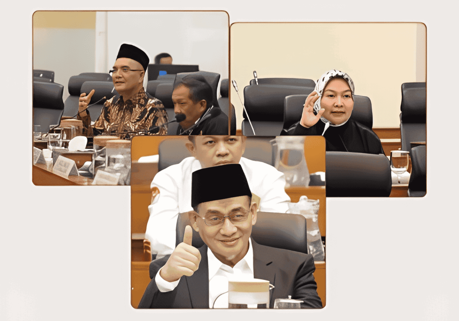 Marwan Dasopang Ketua Komisi VIII DPR, Sri Wulan Anggota Komisi VIII DPR, dan HR Muhammad Safii Wakil Menteri Agama