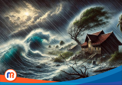 Foto ilustrasi cuaca ekstrem di Jawa Timur, BMKG Stasiun Meteorologi Klas I Juanda Sidoarjo mengeluarkan peringatan siaga bencana