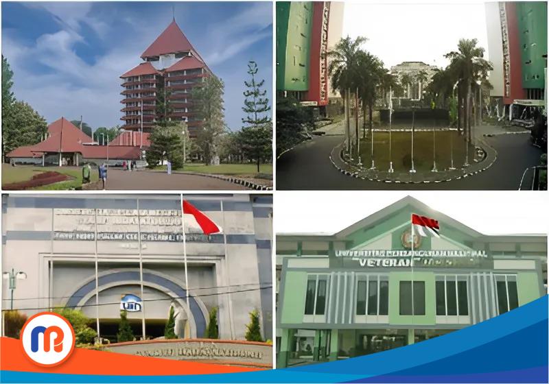 Empat Perguruan Tinggi Negeri (PTN) terkenal di Daerah Khusus Ibukota Jakarta: UI, UNJ, UIN Syarif Hidayatullah, dan UPN Veteran Jakarta