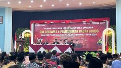 Ketua KPU Kabupaten Sumenep, Nurus Syamsi saat memberikan sambutan pada acara Doa Bersama dan Pembubaran Badan Adhoc Pemilihan Kepala Daerah (Pilkada) Serentak 2024 pada Senin (27/01/2025)