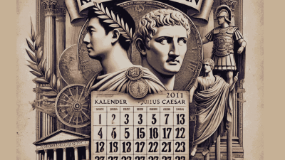 Foto kolase Kalender Julian dan Julius Caesar, yang terkenal di masyarakat Barat di abad sebelum Masehi