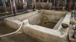 Gambar yang dirilis oleh Kantor Pers Taman Arkeologi Pompeii, Jumat (17/01/2025), memperlihatkan pemandian pribadi yang baru-baru ini ditemukan di situs arkeologi Pompeii (Sumber Foto: Kantor Pers Taman Arkeologi Pompeii via AP, HO).