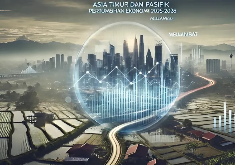 Ilustrasi proyeksi pertumbuhan ekonomi Asia Timur dan Pasifik 2025-2026 Bank Dunia