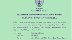 Putusan MK Nomor 62/PUU-XXII/2024 menghapus ambang batas pencalonan presiden atau presidential threshold 20 persen, yang tercantum dalam Pasal 222 UU Pemilu