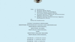 Surat Edaran Bersama Menteri Pendidikan Dasar dan Menengah, Menteri Agama serta Menteri Dalam Negeri Nomor 2 Tahun 2025, Nomor 2 Tahun 2025, dan Nomor 400.1/320/SJ tentang Pembelajaran di Bulan Ramadan 1446 Hijriah/2025 Masehi