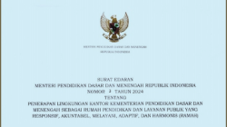 Surat Edaran Menteri Pendidikan Dasar dan Menengah Nomor 3 Tahun 2024 tentang Penerapan Lingkungan Kantor Kementerian Pendidikan Dasar dan Menengah sebagai Rumah Pendidikan dan Layanan Publik yang Responsif, Akuntabel, Melayani, Adaptif, dan Harmonis (RAMAH)