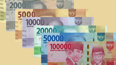 Mata uang kertas satu ribu rupiah hingga seratus rupiah