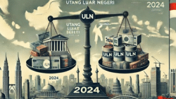 Gambar ilustrasi utang luar negeri (ULN) Indonesia tahun 2024