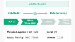 Bukti resi pengiriman Fast Track J&T Cargo