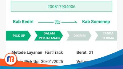 Bukti resi pengiriman Fast Track J&T Cargo