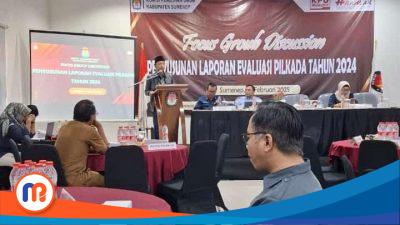 Ketua KPU Sumenep, Nurussyamsi, saat memberikan sambutan pada Focus Group Discussion (FGD), Selasa (25/02/2025)