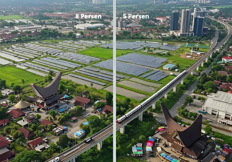 Ilustrasi target dan proyeksi pertumbuhan ekonomi Indonesia pada tahun 2025 versi pemerintah vs ekonom dan lembaga ekonomi