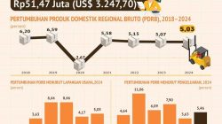 Pertumbuhan ekonomi Provinsi Daerah Istimewa Yogyakarta (DIY) pada Triwulan ke-4 tahun 2024 tumbuh sebesar 5,03 persen