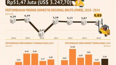 Pertumbuhan ekonomi Provinsi Daerah Istimewa Yogyakarta (DIY) pada Triwulan ke-4 tahun 2024 tumbuh sebesar 5,03 persen