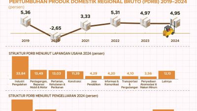 Pertumbuhan ekonomi Provinsi Jawa Tengah pada Triwulan ke-4 tahun 2024 mengalami pertumbuhan positif, dengan industri pengolahan dan konsumsi rumah jadi penopang utama