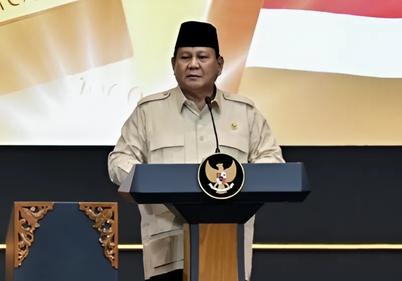 Presiden Prabowo Subianto dalam peresmian layanan Bank Emas Pegadaian dan Bank Syariah Indonesia di The Gade Tower, Jakarta, Rabu (26/02/2025)