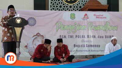 Wakil Bupati Kabupaten Sumenep, K.H. Imam Hasyim, saat menghadiri pengajian Ramadan pada Jumat (07/03/2025)