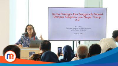 Universitas Paramadina menggelar Kajian Etika Peradaban ke-36 dengan tema “Isu-isu Politik dan Strategis di Asia Tenggara serta Implikasi Kebijakan AS Era Donald Trump ke Asia”. Diskusi yang berlangsung di Universitas Paramadina Kuningan, Trinity Tower Lt. 45