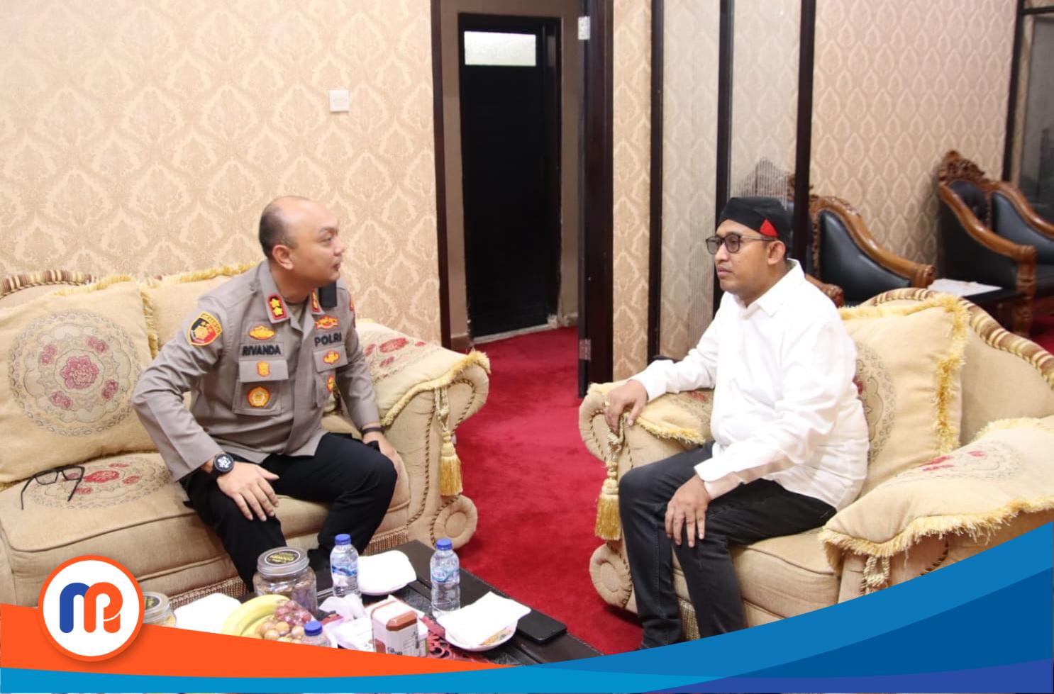 Kapolres Sumenep saat silaturahim ke Rumah Dinas Bupati Sumenep, Achmad Fauzi Wongsojudo, pada Jumat (25/04/2025)