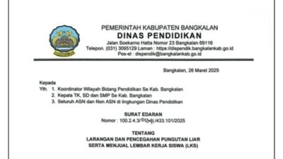 Dinas Pendidikan Bangkalan Larang Pungli dan Penjualan LKS di Lingkungan Pendidikan
