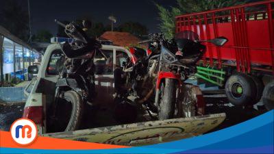 Ringsek! Dua kendaraan R2 yang terlibat kecelakaan maut