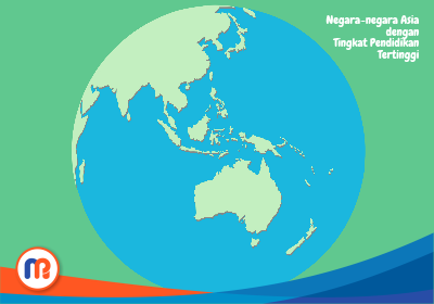 Ilustrasi negara-negara dengan proporsi penduduk usia pendidikan tinggi tertinggi di Asia