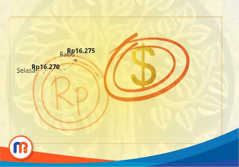Ilustrasi nilai tukar Rupiah terhadap dolar AS pada Selasa (27/05/2025) dan Rabu (28/05/2025)