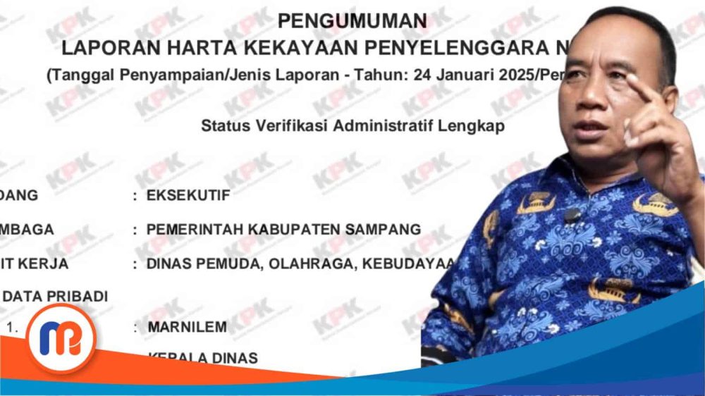 Tangkapan layar LHKPN milik Kepala Disporabudpar Kabupaten Sampang, Marnilem