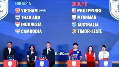 AFF melakukan drawing ASEAN Women's Championship 2025 di hotel Hanoi, Vietnam