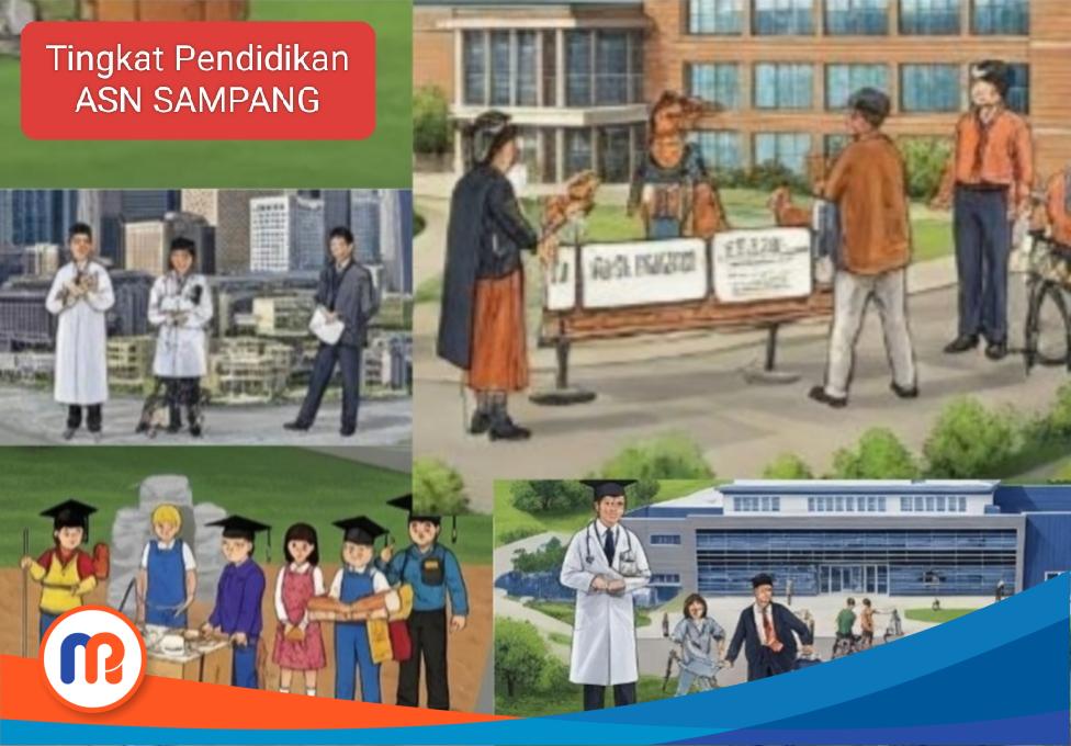 Ilustrasi perkembangan jumlah dan tingkat pendidikan Aparatur Sipil Negara (ASN) Pemerintah Kabupaten (Pemkab) Sampang, Madura, Jawa Timur (Jatim), pada tahun 2023-2024