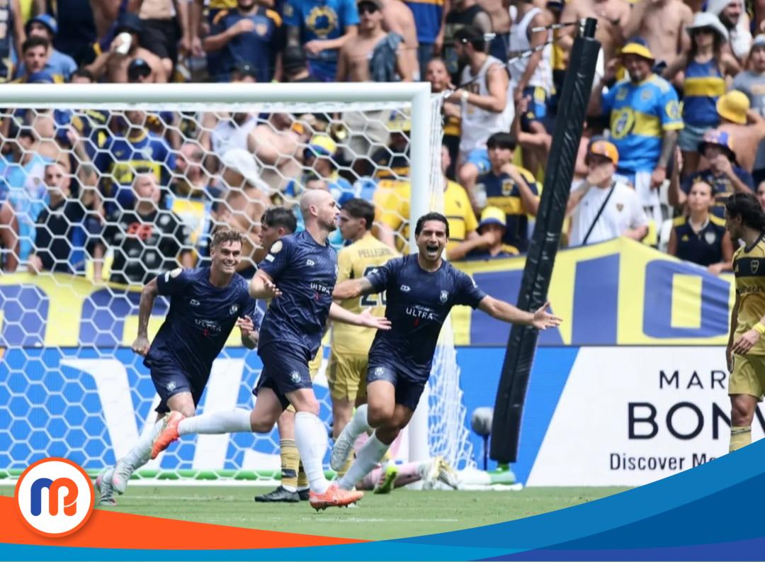 Pemain Auckland City FC merayakan gol ke gawang Boca Juniors, klub legendaris asal Argentina, dalam laga penuh tensi di Stadion Geodis Park, Nashville, FIFA Club World Cup 2025, Rabu (25/06/2025).